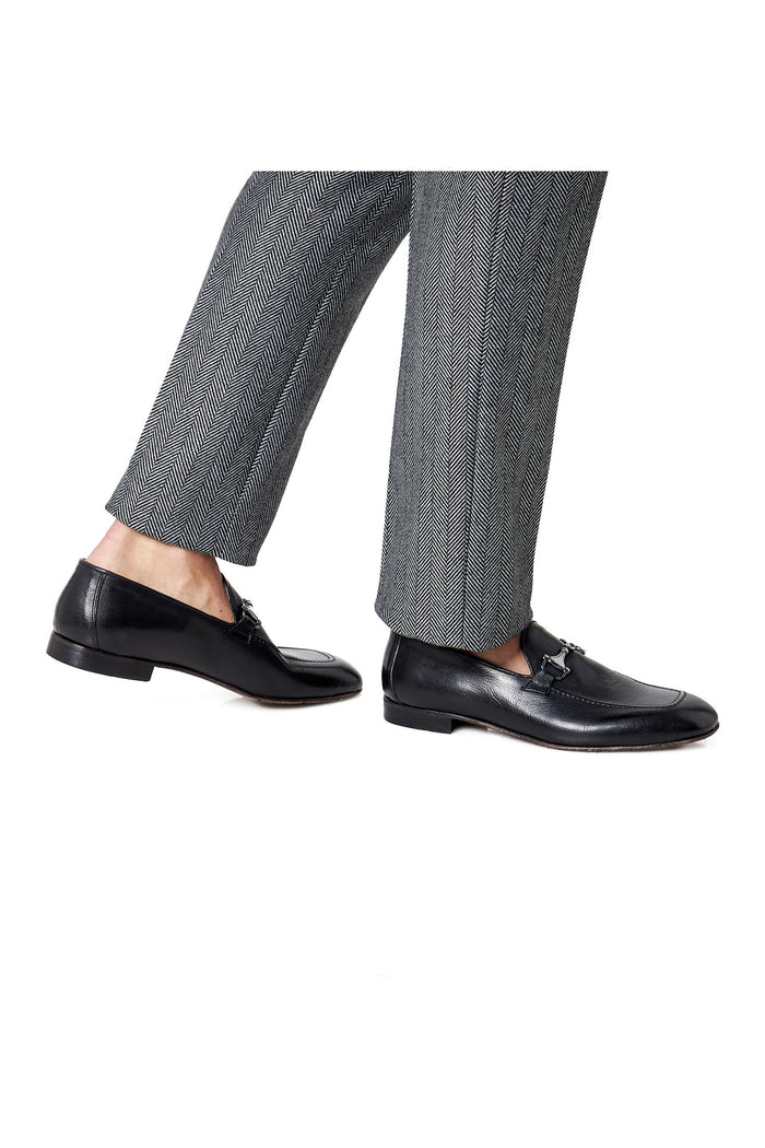 SNAFFLE BIT LOAFER IN BLACK ITALIAN LEATHER