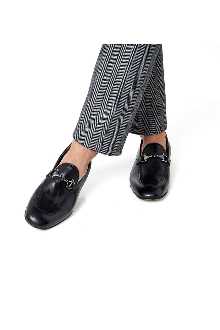 SNAFFLE BIT LOAFER IN BLACK ITALIAN LEATHER