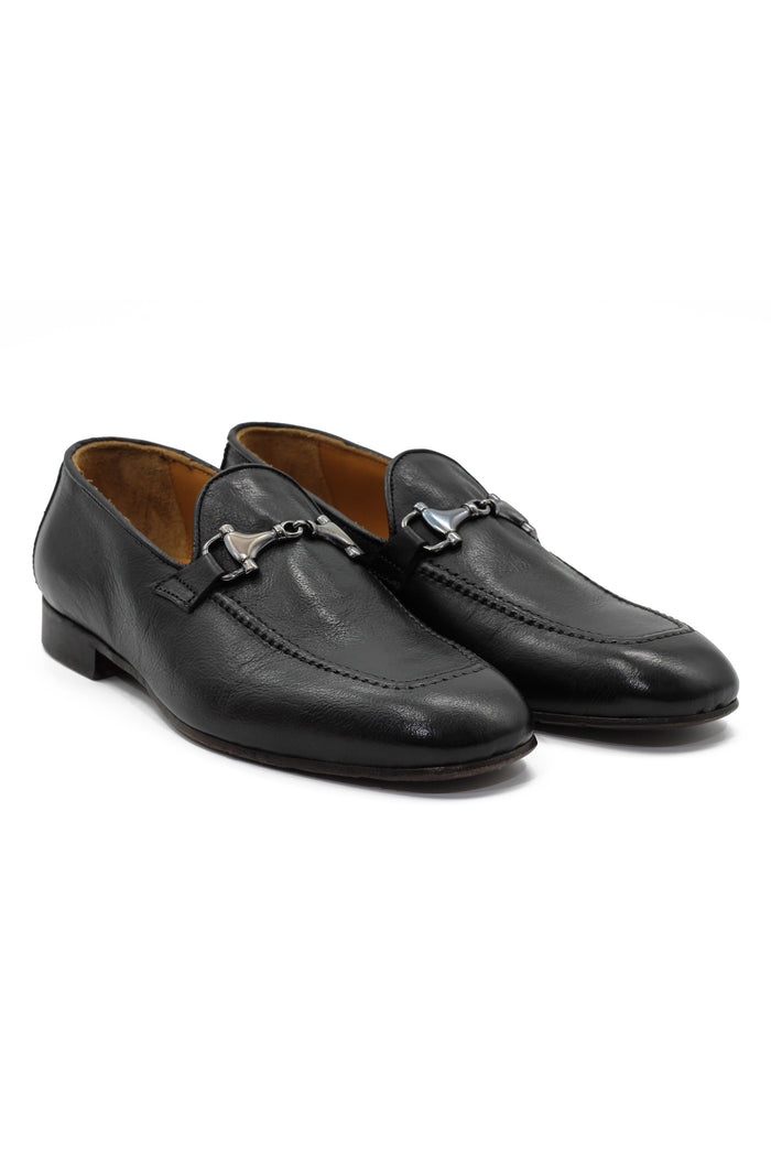 SNAFFLE BIT LOAFER IN BLACK ITALIAN LEATHER