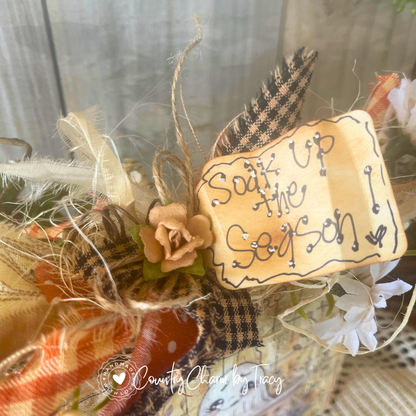 Soak Up the Season Ghost 5x5 Wood Block Decor