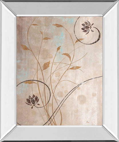 Spring Meadow I By Nan - Mirror Framed Print Wall Art - Beige