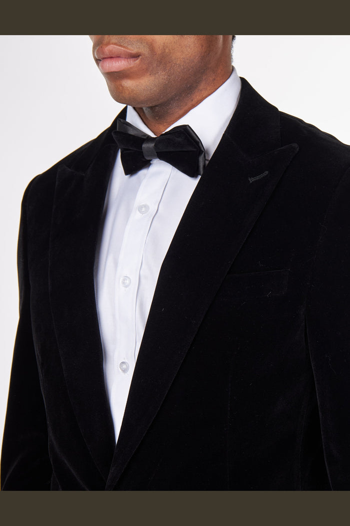 STAN – BLACK VELVET TUXEDO SMOKING JACKET