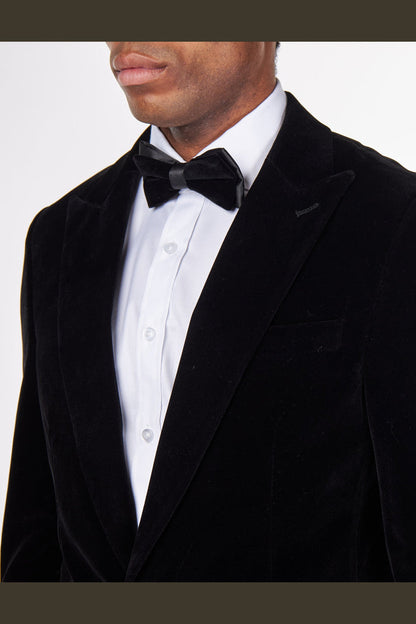 STAN – BLACK VELVET TUXEDO SMOKING JACKET
