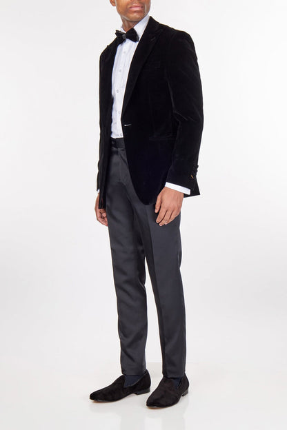 STAN – BLACK VELVET TUXEDO SMOKING JACKET