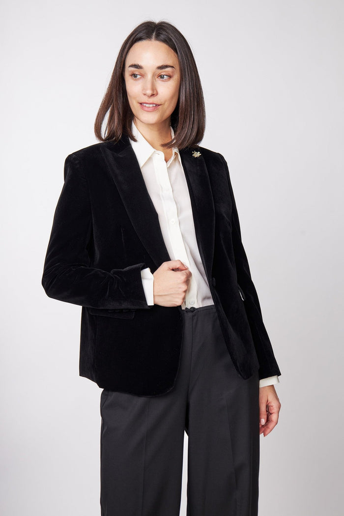 STELLA - LADIES BLACK VELVET BLAZER