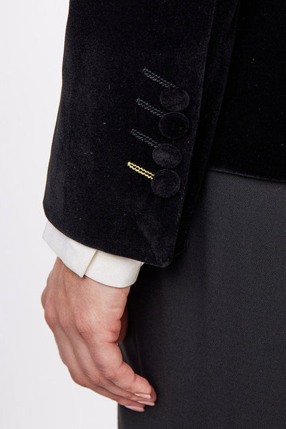 STELLA - LADIES BLACK VELVET BLAZER