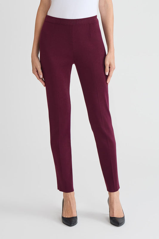 Straight-Leg Knit Pants, Violet, Midnight Violet | Ming Wang