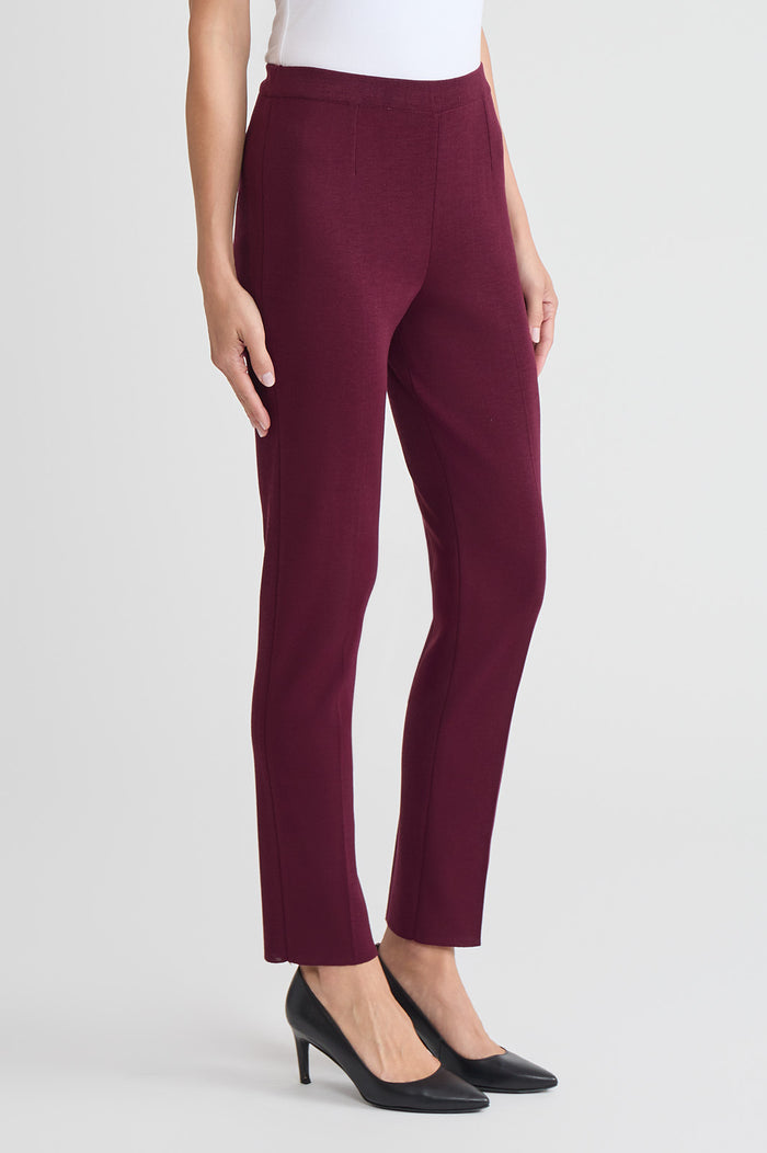 Straight-Leg Knit Pants, Violet, Midnight Violet | Ming Wang
