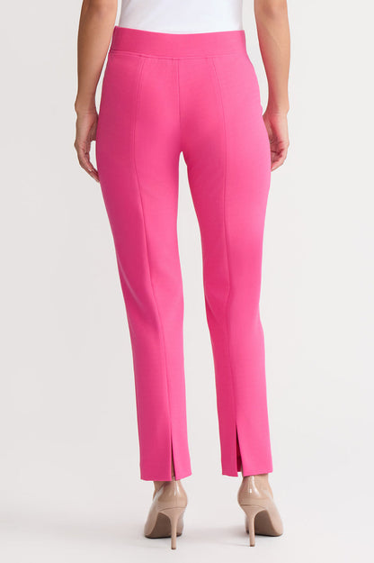 Stretch Deco Crepe Straight-Leg Pants, Carmine Rose, Carmine Rose | Ming Wang