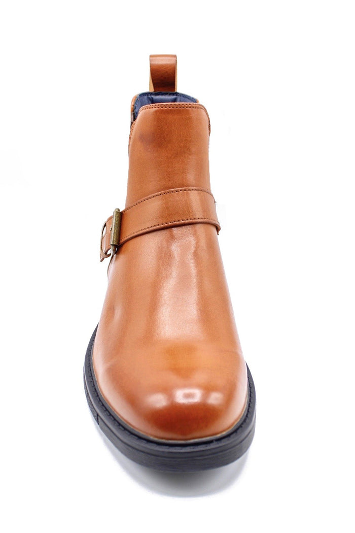 TAN BROWN DEALER BIKER STRAP BOOTS