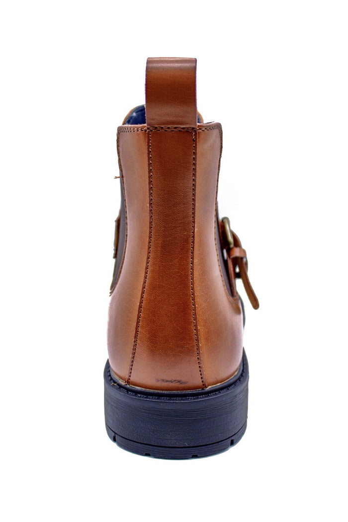 TAN BROWN DEALER BIKER STRAP BOOTS