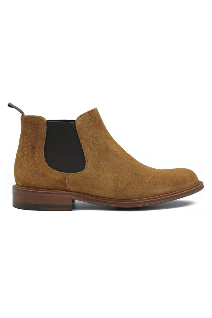 TAN ITALIAN SUEDE LEATHER CHELSEA BOOTS