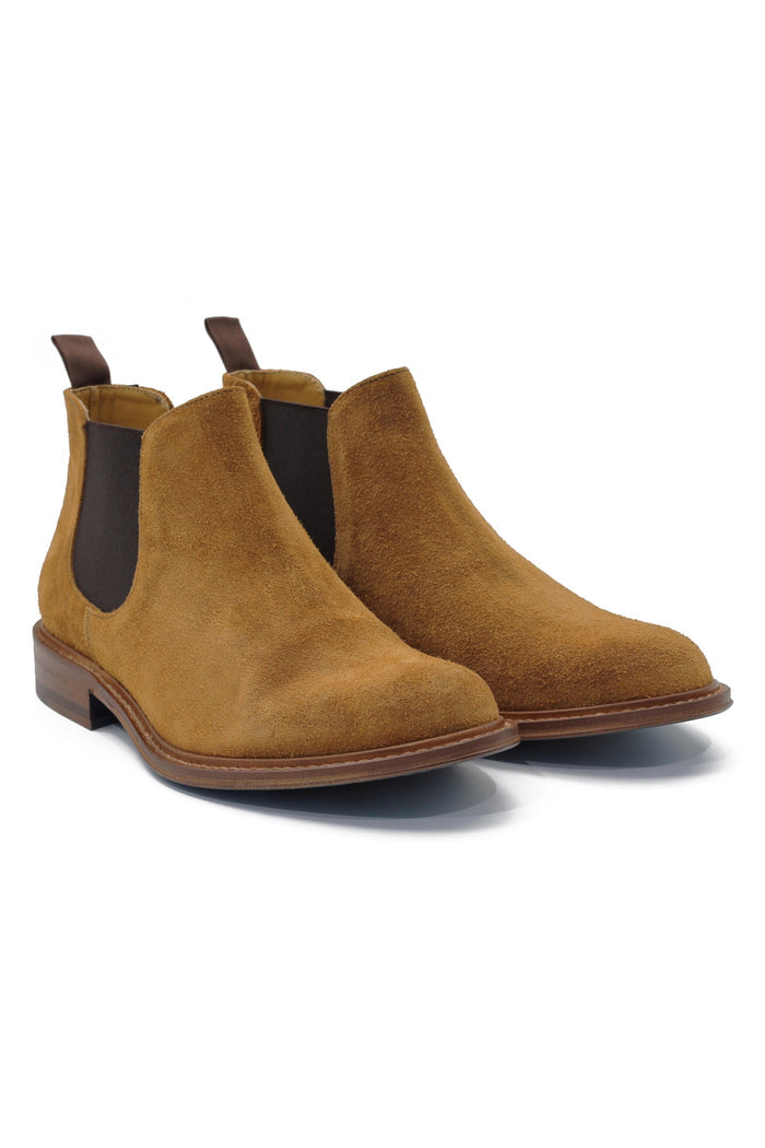 TAN ITALIAN SUEDE LEATHER CHELSEA BOOTS