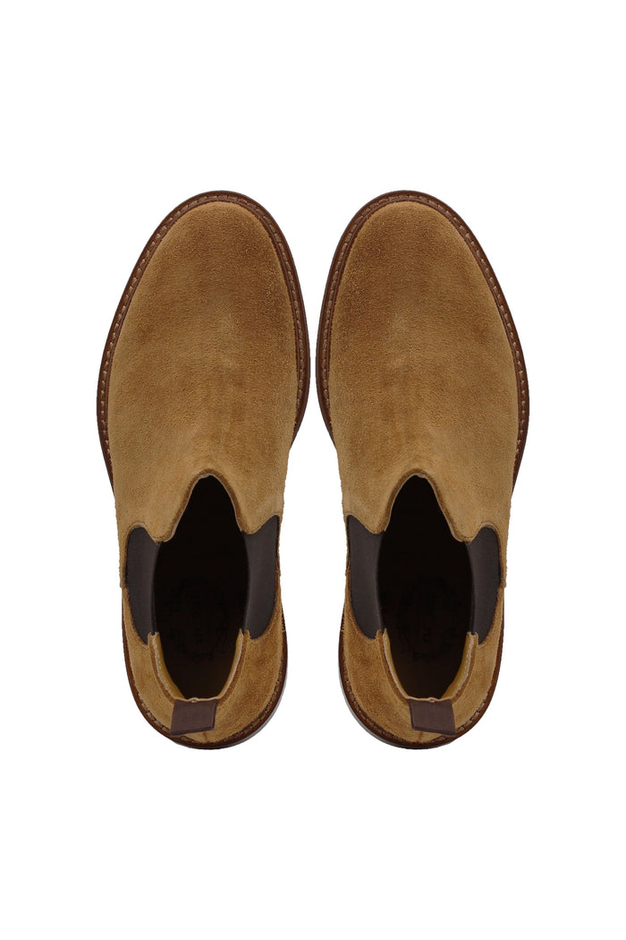 TAN ITALIAN SUEDE LEATHER CHELSEA BOOTS
