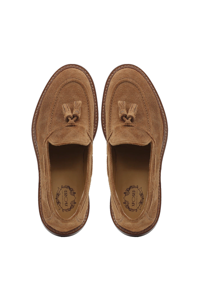 TAN ITALIAN SUEDE TASSEL LOAFER