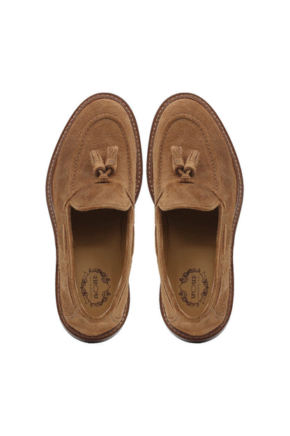 TAN ITALIAN SUEDE TASSEL LOAFER