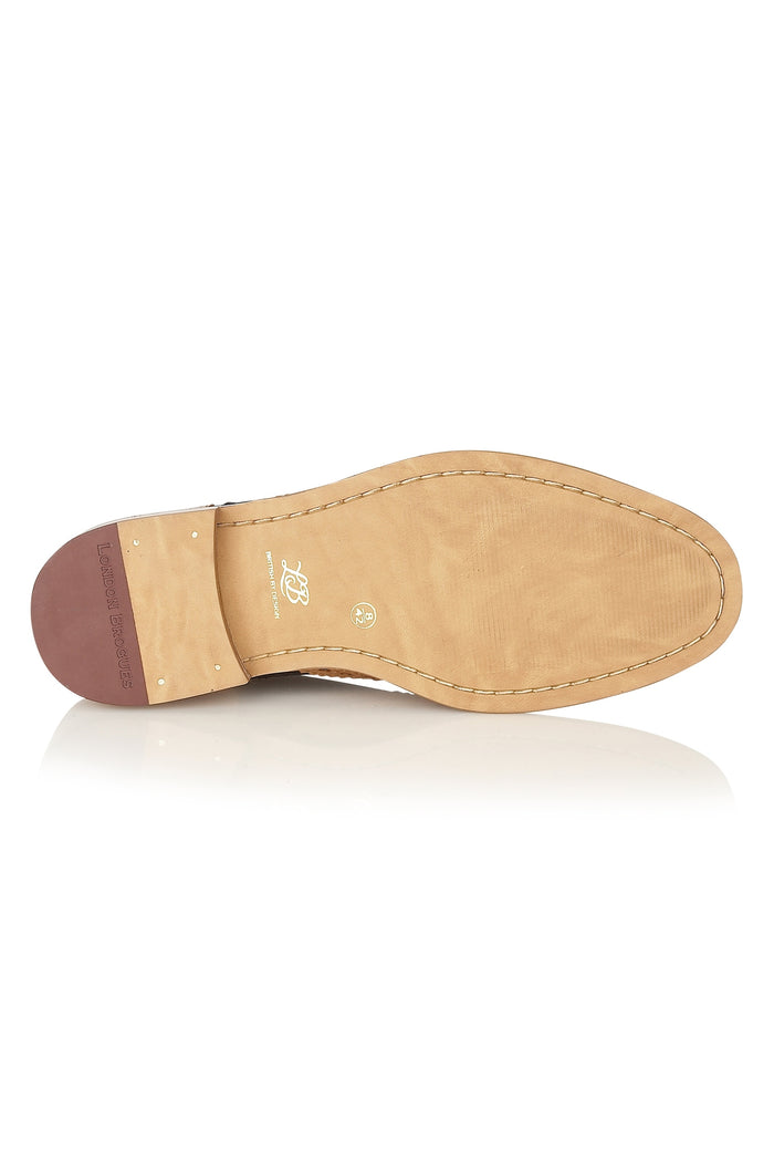 TAN NAVY SUEDE OXFORD BROGUES