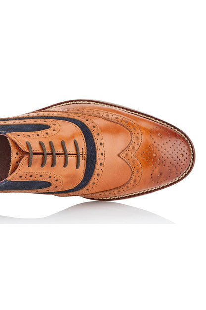 TAN & NAVY SUEDE OXFORD BROGUES