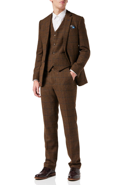 TAN TWEED NAVY CHECK JACKET