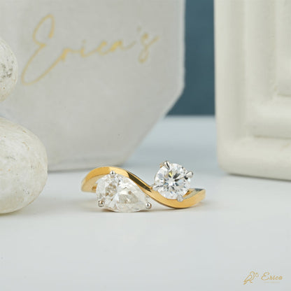 The Amour - Pear & Round Lab Grown Diamond Toi et Moi Ring