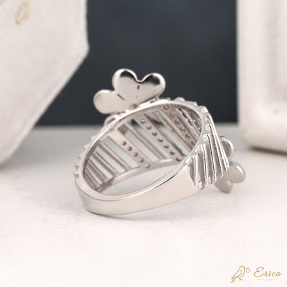 The Blossom - Double Flower Lab Grown Diamond Open Band Ring
