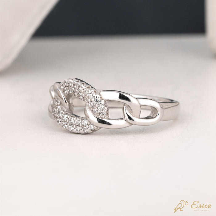The Chain - Pavé Lab Grown Diamond Cuban Link Ring