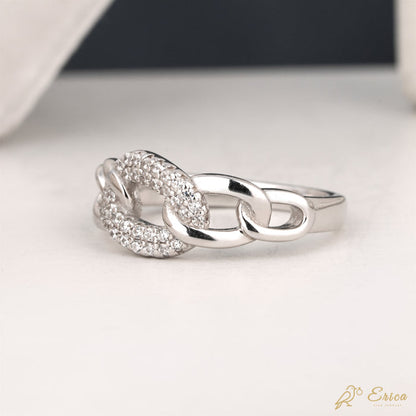 The Chain - Pavé Lab Grown Diamond Cuban Link Ring