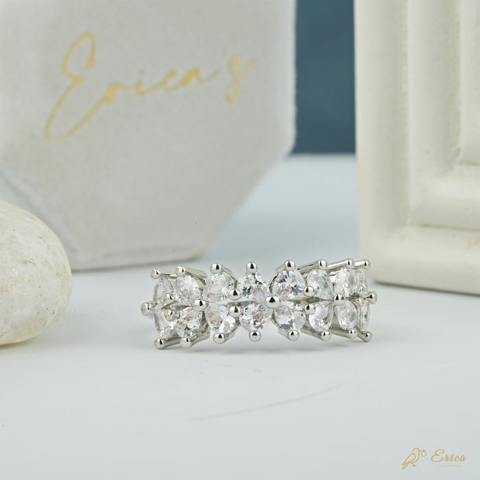 The Duo - Pear Row Lab Grown Diamond Semi Eternity Band