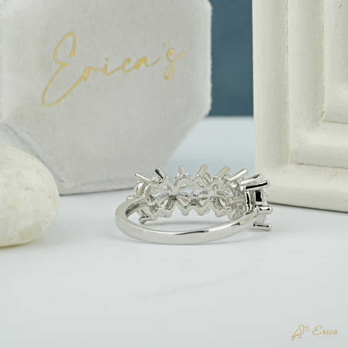 The Duo - Pear Row Lab Grown Diamond Semi Eternity Band