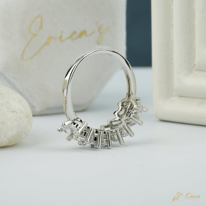 The Duo - Pear Row Lab Grown Diamond Semi Eternity Band