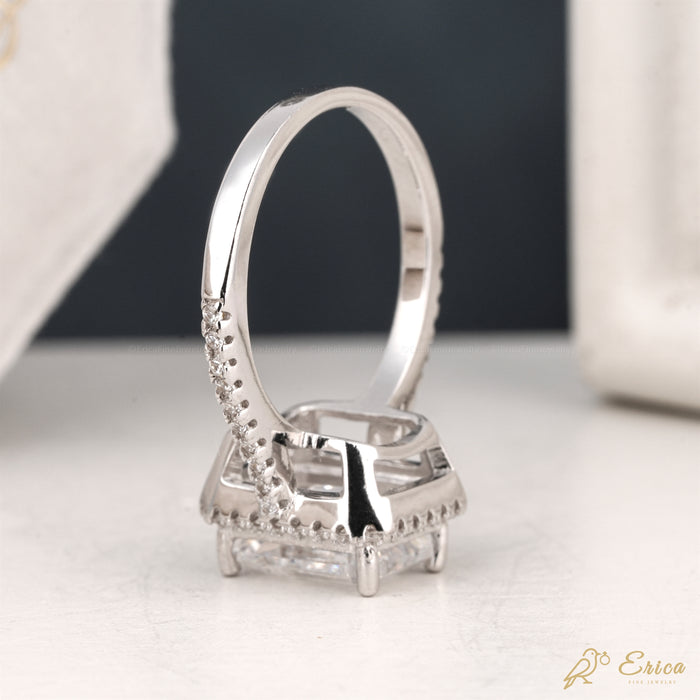 The Empress - Emerald Cut Lab Grown Diamond Halo Engagement Ring