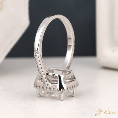 The Empress - Emerald Cut Lab Grown Diamond Halo Engagement Ring