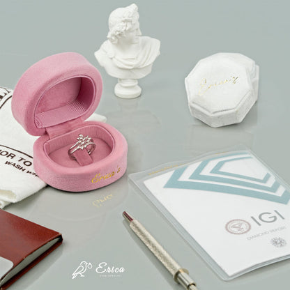 The Evangeline - Marquise Leaf Lab Grown Diamond Cluster Double Ring