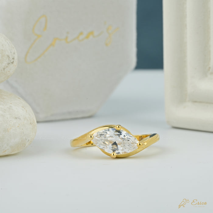 The Horizon - Marquise Lab Grown Diamond East-West Bypass Ring