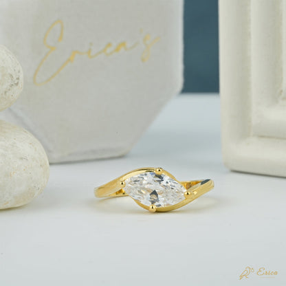 The Horizon - Marquise Lab Grown Diamond East-West Bypass Ring
