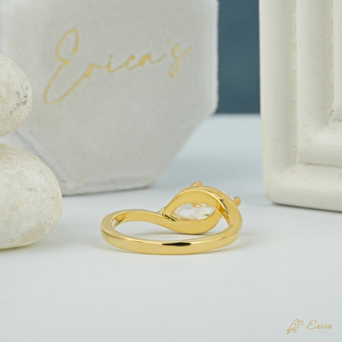 The Horizon - Marquise Lab Grown Diamond East-West Bypass Ring