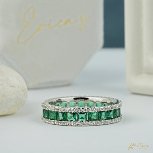 The Jade - Green Lab Grown Diamond Eternity Band
