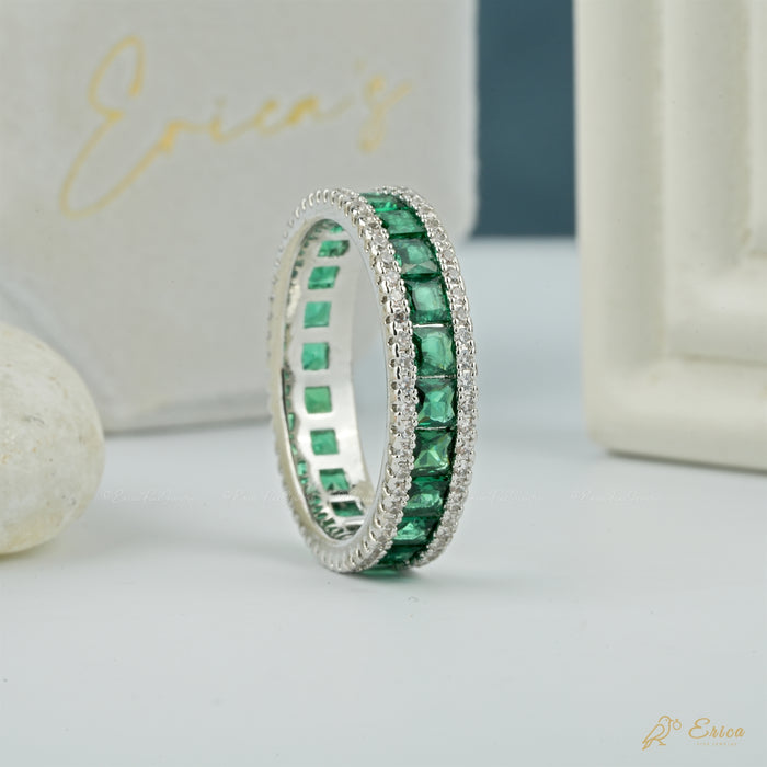 The Jade - Green Lab Grown Diamond Eternity Band