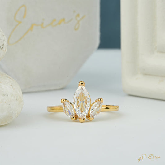 The Lotus - Marquise Lab Grown Diamond Three Stone Ring