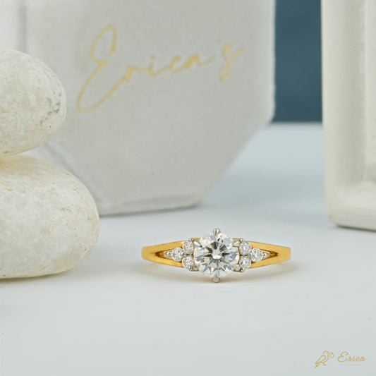 The Luna - Round Lab Grown Diamond Pavé Solitaire Ring