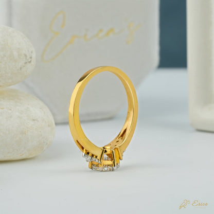The Luna - Round Lab Grown Diamond Pavé Solitaire Ring