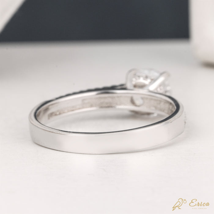 The Moorgate - Round Solitaire Pavé Lab Grown Diamond Hidden Halo Engagement Ring