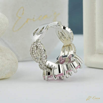 The Peony - Pink Pear Floral Lab Grown Diamond Cluster Ring