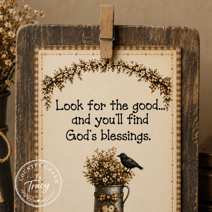 The Thankful Heart Collection - Six Primitive Country 5x7 Digital Printables