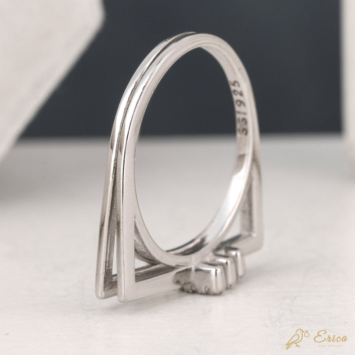 The Trio - Triple Bar Lab Grown Diamond Pavé Double Band Ring