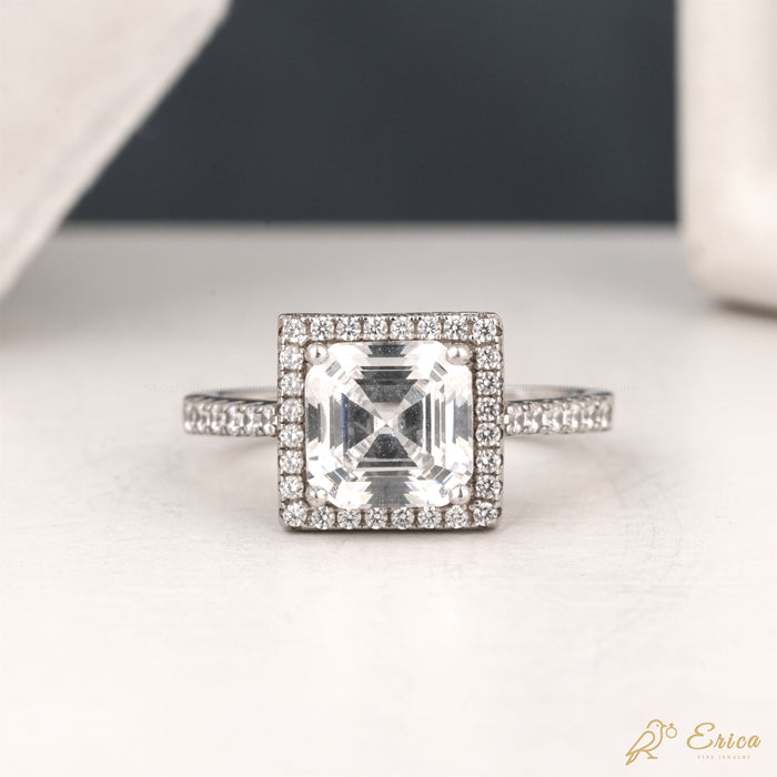 The Valencia - Asscher Cut Classic Lab Grown Diamond Halo Ring