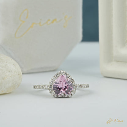 The Valentine - Pink Heart Lab Grown Diamond Halo Ring