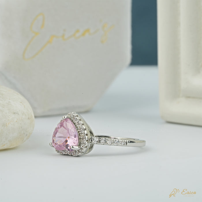 The Valentine - Pink Heart Lab Grown Diamond Halo Ring