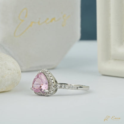 The Valentine - Pink Heart Lab Grown Diamond Halo Ring
