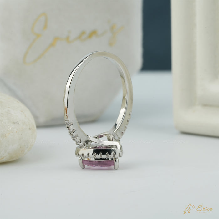 The Valentine - Pink Heart Lab Grown Diamond Halo Ring